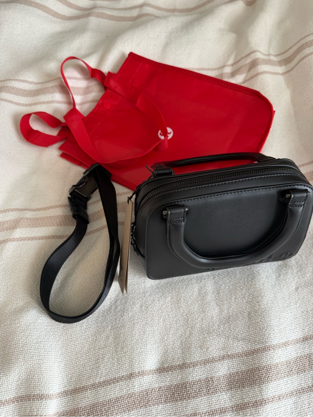 NWT Lululemon x SLNSH Black Crossbody TOP HANDLE BELT Bag - Compact Leather Look
